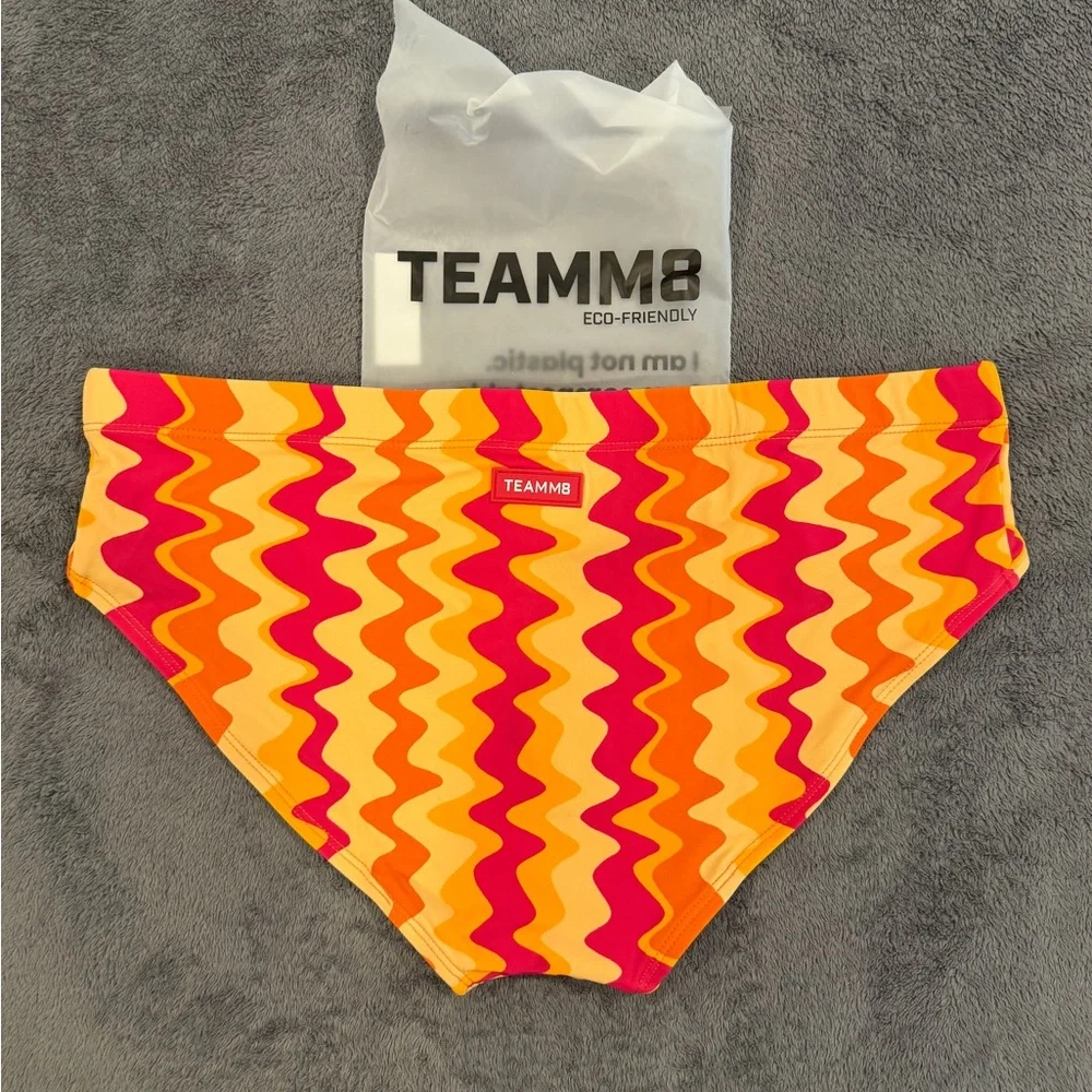 TEAMM8 Resort Wide Cut Swim Brief - Red Mirage - Picture 8 of 8